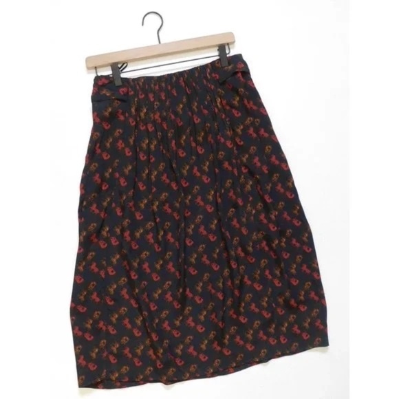 COACH Horse & Carriage Print Skirt Equestrian Equine A-Line Tie Waist Size 8 - Picture 3 of 12